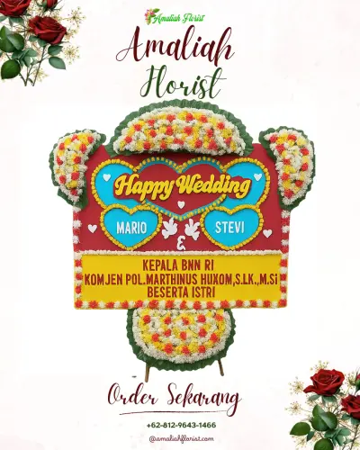 Karangan Papan Bunga Pernikahan di Kandang Mas